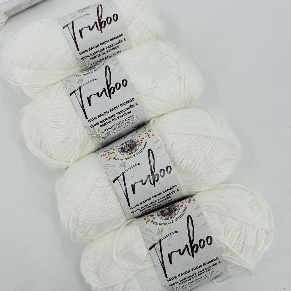 4 Lion Brand Truboo Yarn 100% Rayon From Bamboo - DK Weight #3 Sustainable